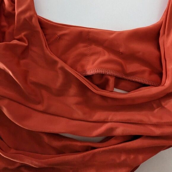 Women's Zaful Bikini Set Burnt Orange Scoop Neck High Waisted Cheeky Large GUC - Picture 8 of 8